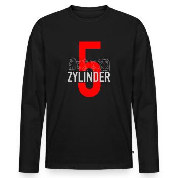5 Zylinder - Männer Premium Bio Langarmshirt - Schwarz - Vorne - Nico (187cm)