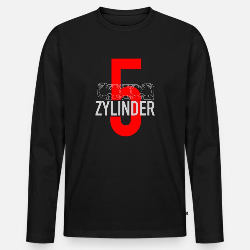 5 Zylinder - Männer Premium Bio Langarmshirt - Schwarz