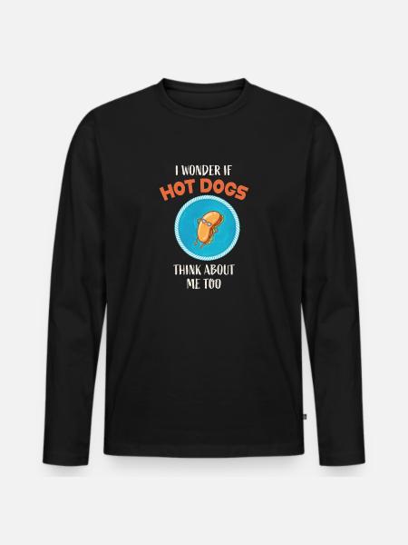 Hot Dog Hot dogs - Men's Premium Organic Long Sleeve Shirt - black