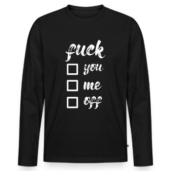 Putain, blanc - T-shirt manches longues Premium bio Homme - noir - Devant - Nico (187cm)