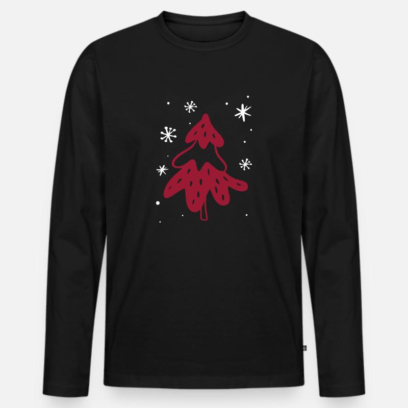Christmas - Männer Premium Bio Langarmshirt - Schwarz