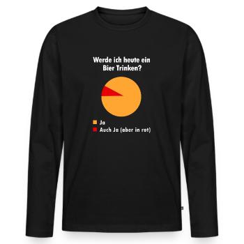 werde ich heute bier trinken Bierdiagram - Männer Premium Bio Langarmshirt - Schwarz - Vorne - Nico (187cm)
