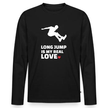 Ich Liebe Weitsprung - Männer Premium Bio Langarmshirt - Schwarz - Vorne - Nico (187cm)