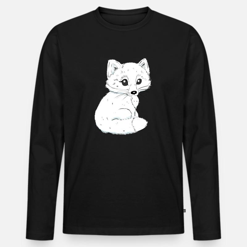 Fuchs - Männer Premium Bio Langarmshirt - Schwarz