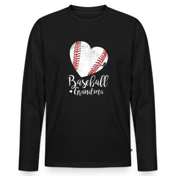 Baseball-Oma-Muttertag - Männer Premium Bio Langarmshirt - Schwarz - Vorne - Nico (187cm)