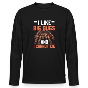 J’aime les grosses bestioles et je ne peux pas mentir - Arachnid Lover - T-shirt manches longues Premium bio Homme - noir - Devant - Nico (187cm)