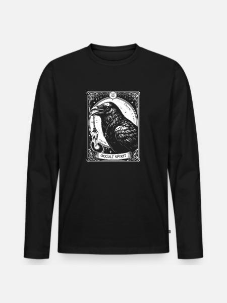 Okkulter Geist Rabe Pendel - Männer Premium Bio Langarmshirt - Schwarz