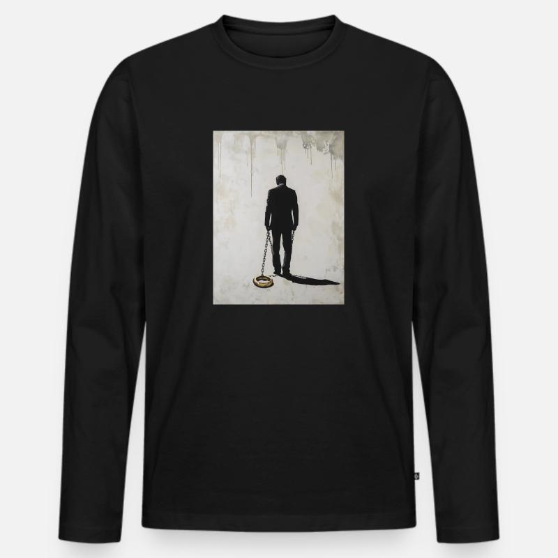 Junggesellenabschied Ehemann Ehering Kette Banksy - Männer Premium Bio Langarmshirt - Schwarz