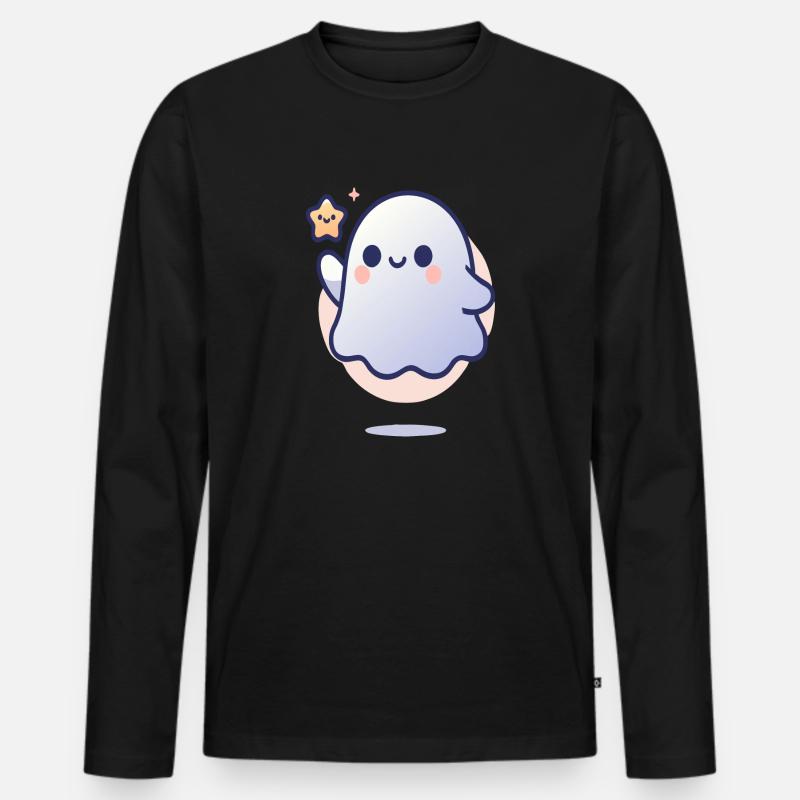 freundlicher Geist - Männer Premium Bio Langarmshirt - Schwarz
