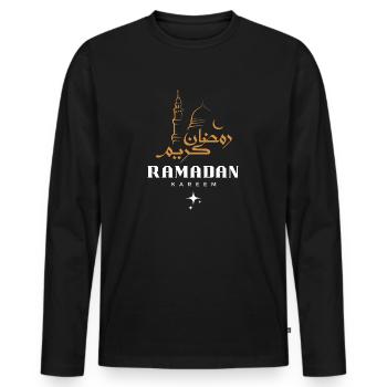 Ramadan Mubarak - Männer Premium Bio Langarmshirt - Schwarz - Vorne - Nico (187cm)