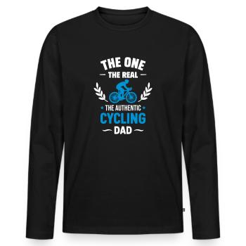 Authentic Cyclist Dad Father's Day - Men's Premium Organic Long Sleeve Shirt - black - Front - Nico (187cm)