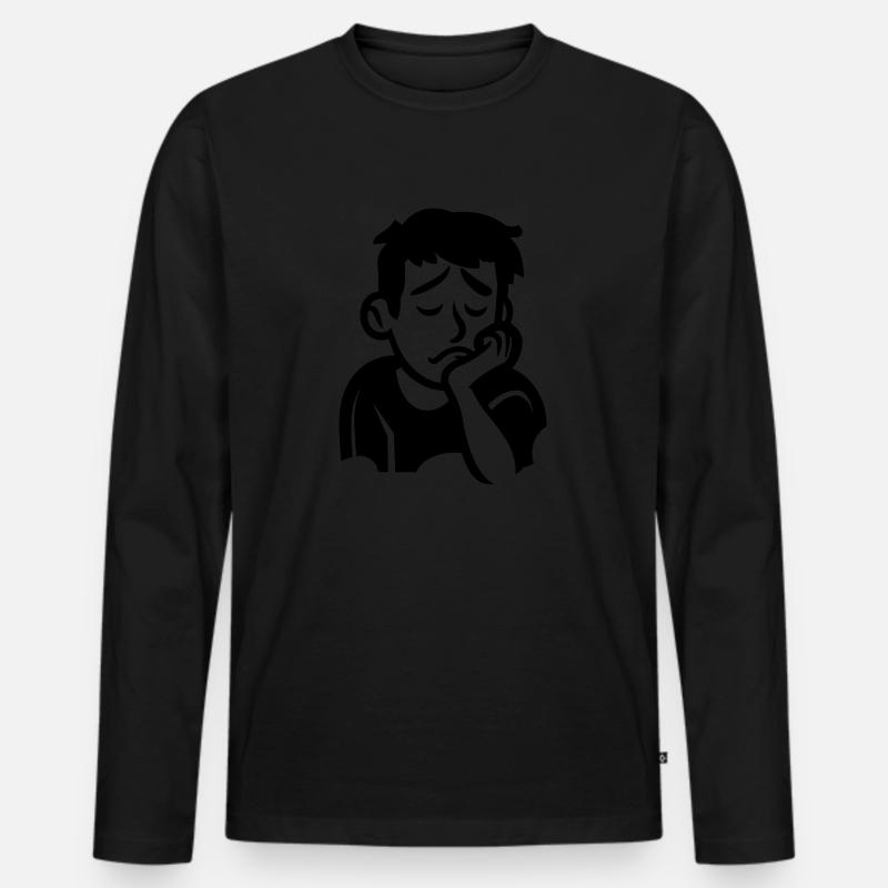 Ermüdung - Männer Premium Bio Langarmshirt - Schwarz
