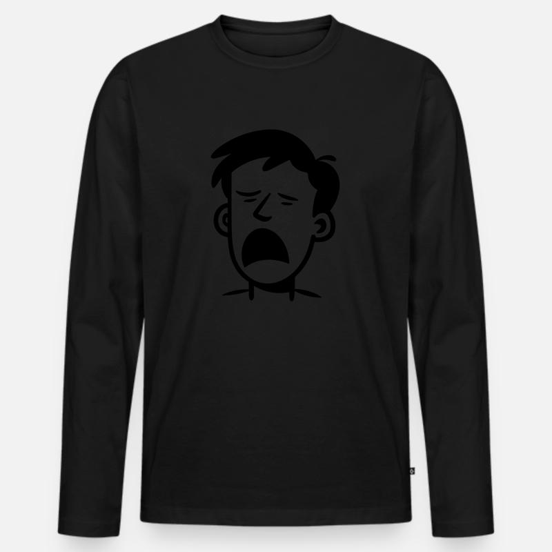 Ermüdung - Männer Premium Bio Langarmshirt - Schwarz