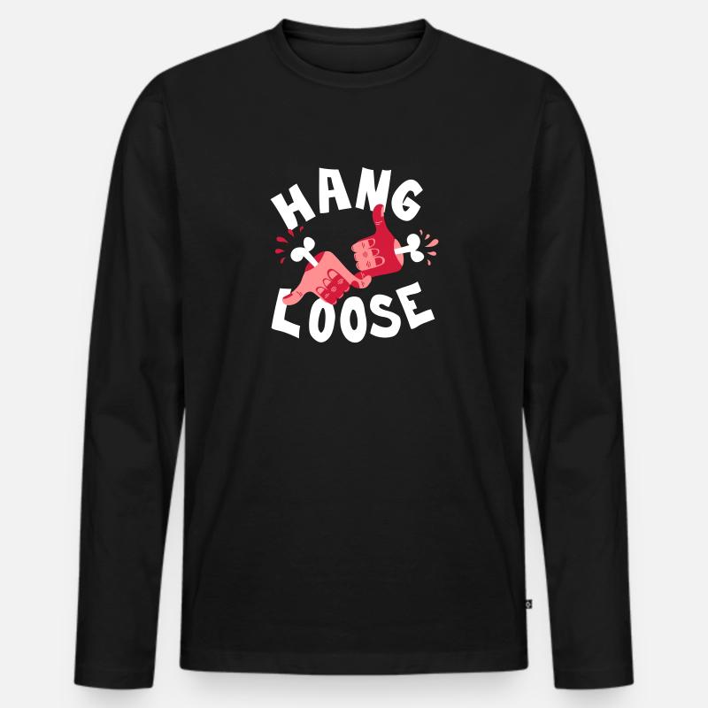 Keep it easy - Männer Premium Bio Langarmshirt - Schwarz