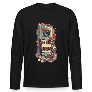 VHS Nostalgia - Men's Premium Organic Long Sleeve Shirt - black - Front - Nico (187cm)