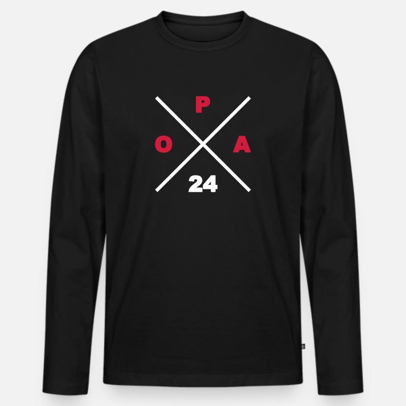 Opa 24 - Männer Premium Bio Langarmshirt - Schwarz
