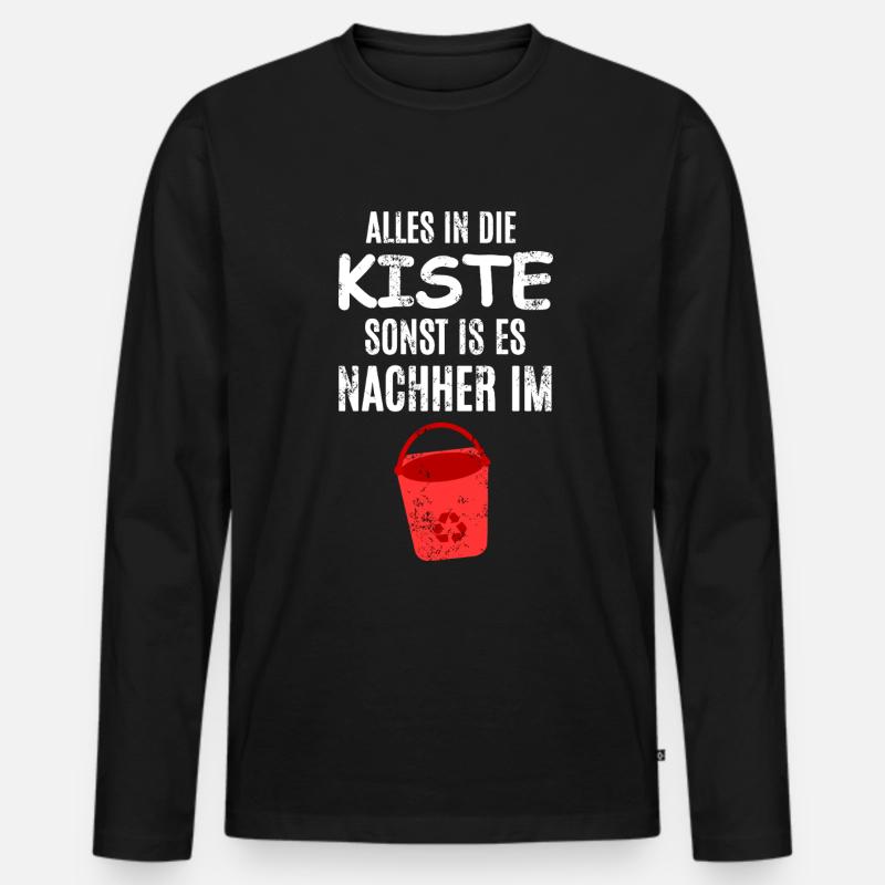Alles im Eimer - Männer Premium Bio Langarmshirt - Schwarz