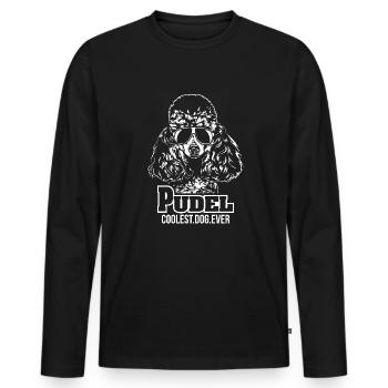 PUDEL coolest dog ever Hundespruch Hunde Hund - Männer Premium Bio Langarmshirt - Schwarz - Vorne - Nico (187cm)