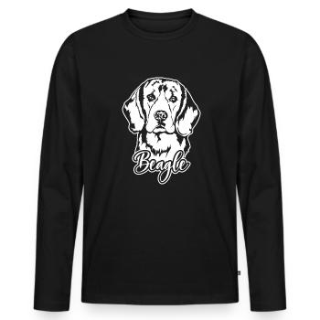 BEAGLE Hundeportrait Hund Hunde Wilsigns Jagdhund - Männer Premium Bio Langarmshirt - Schwarz - Vorne - Nico (187cm)