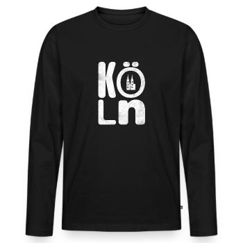 Cologne Design Carnaval Souvenir Carnaval Cologne - T-shirt manches longues Premium bio Homme - noir - Devant - Nico (187cm)