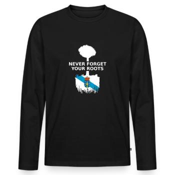 Galicien Galicia Roots - Männer Premium Bio Langarmshirt - Schwarz - Vorne - Nico (187cm)