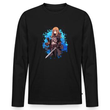 Fantasy RPG Game Anime Character - Anime Shirt - Men's Premium Organic Long Sleeve Shirt - black - Front - Nico (187cm)