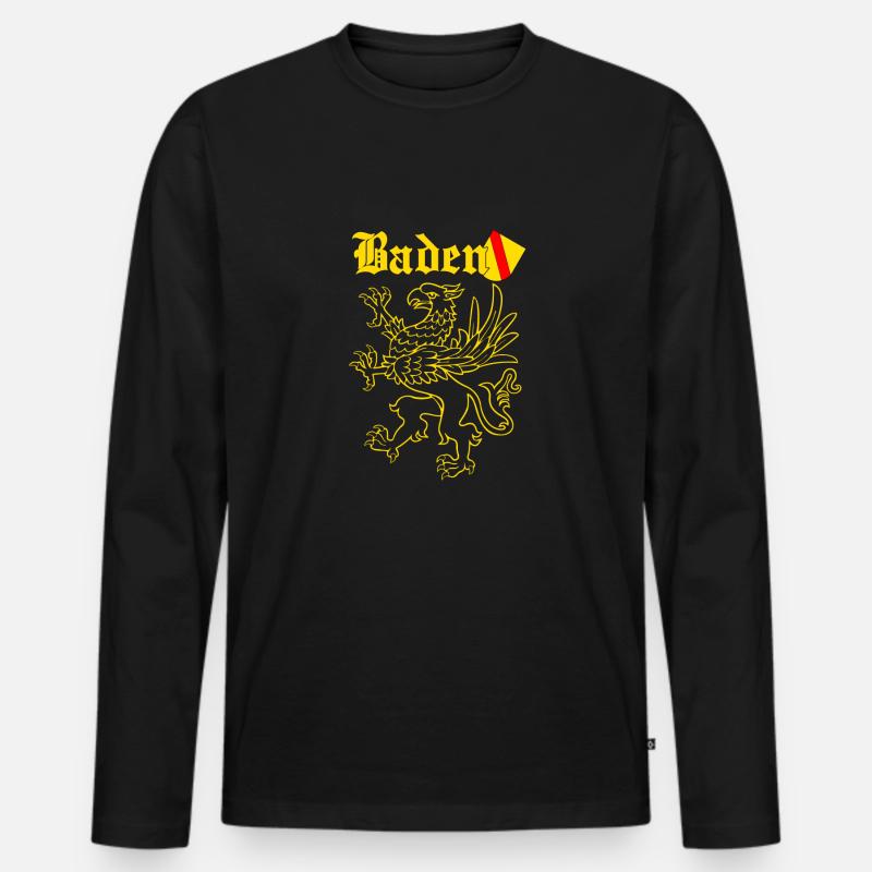 Baden - Männer Premium Bio Langarmshirt - Schwarz