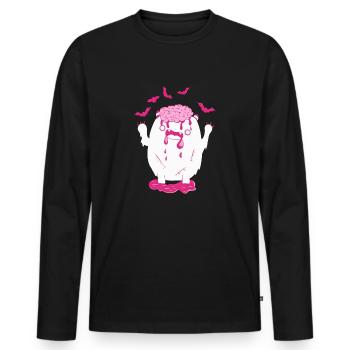 Halloween Monster - T-shirt manches longues Premium bio Homme - noir - Devant - Nico (187cm)