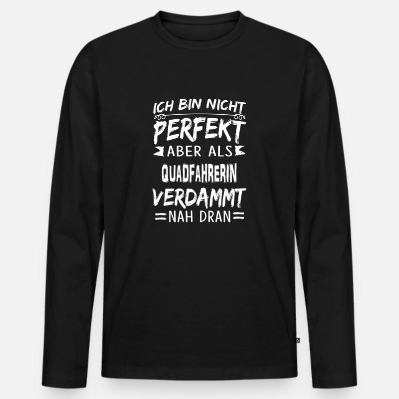 QUADFAHRERIN - Männer Premium Bio Langarmshirt - Schwarz