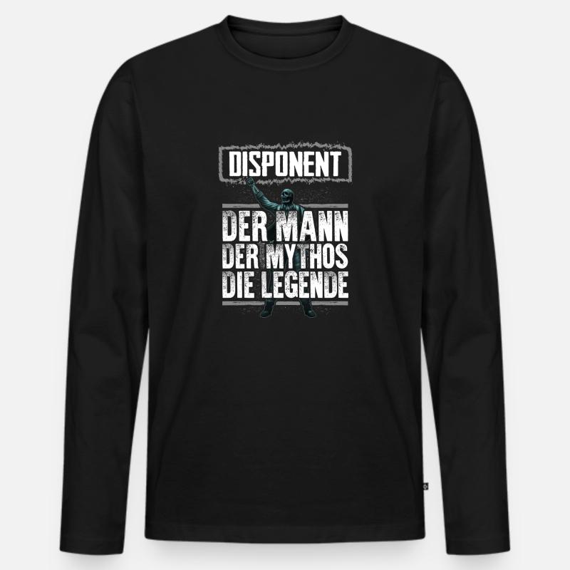DISPONENT - Mythos - Männer Premium Bio Langarmshirt - Schwarz