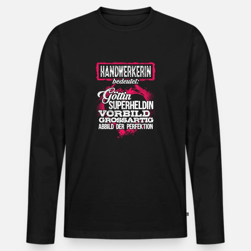 HANDWERKERIN - duden - Männer Premium Bio Langarmshirt - Schwarz