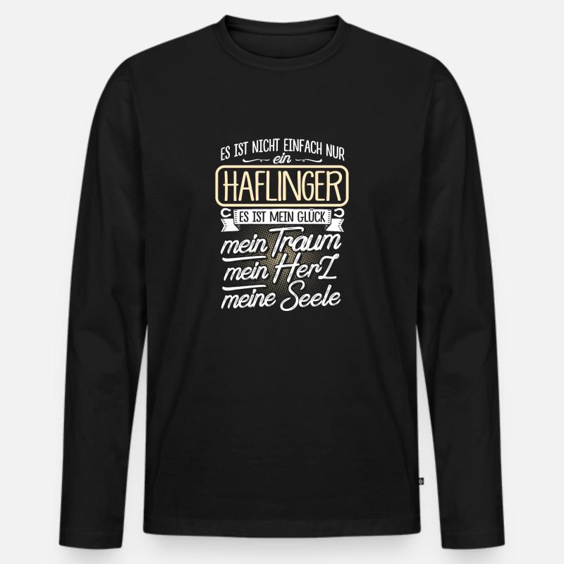 HAFLINGER - Herz - Männer Premium Bio Langarmshirt - Schwarz