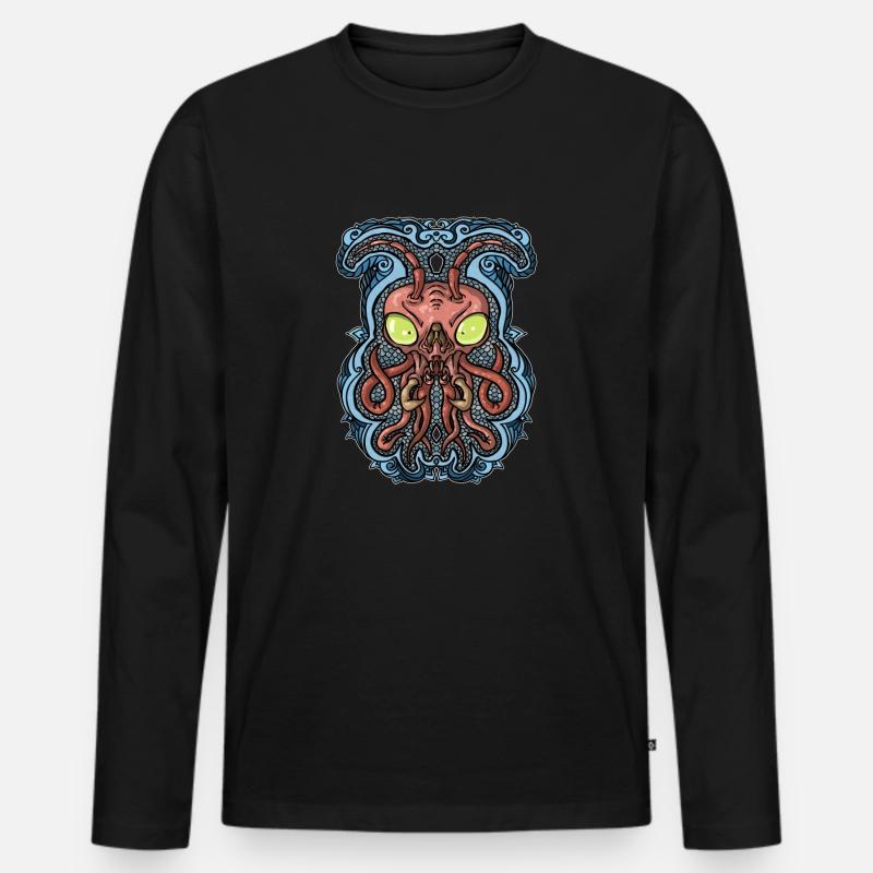 Cthulhu - Männer Premium Bio Langarmshirt - Schwarz