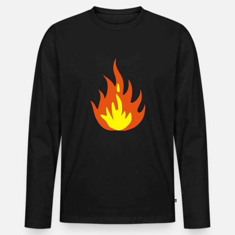 fire - Männer Premium Bio Langarmshirt - Schwarz