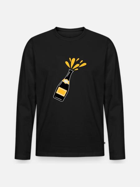 Schampus - Männer Premium Bio Langarmshirt - Schwarz