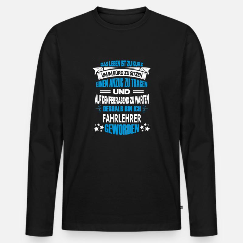 fahrlehrer - Männer Premium Bio Langarmshirt - Schwarz