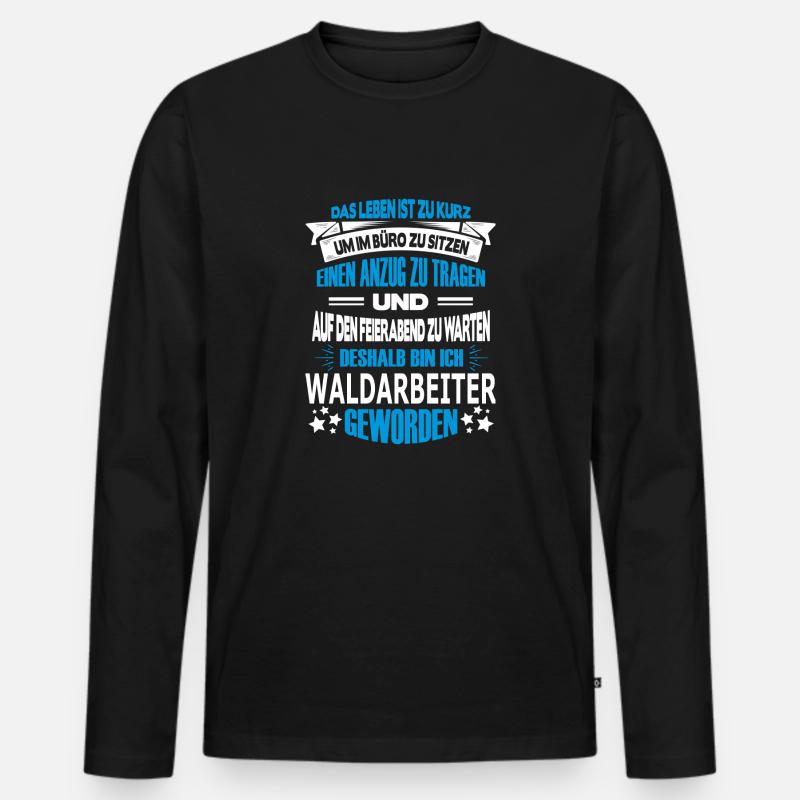 waldarbeiter - Männer Premium Bio Langarmshirt - Schwarz