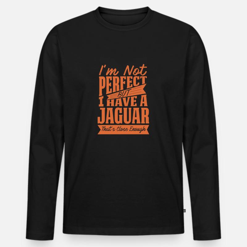 PERFEKT MIT JAGUAR Y. - Männer Premium Bio Langarmshirt - Schwarz