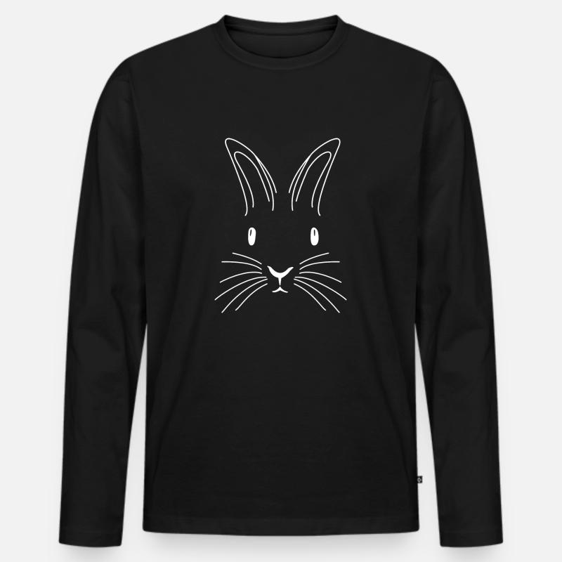 Hase - Männer Premium Bio Langarmshirt - Schwarz