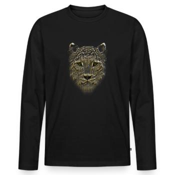 LEOPARD - Men's Premium Organic Long Sleeve Shirt - black - Front - Nico (187cm)