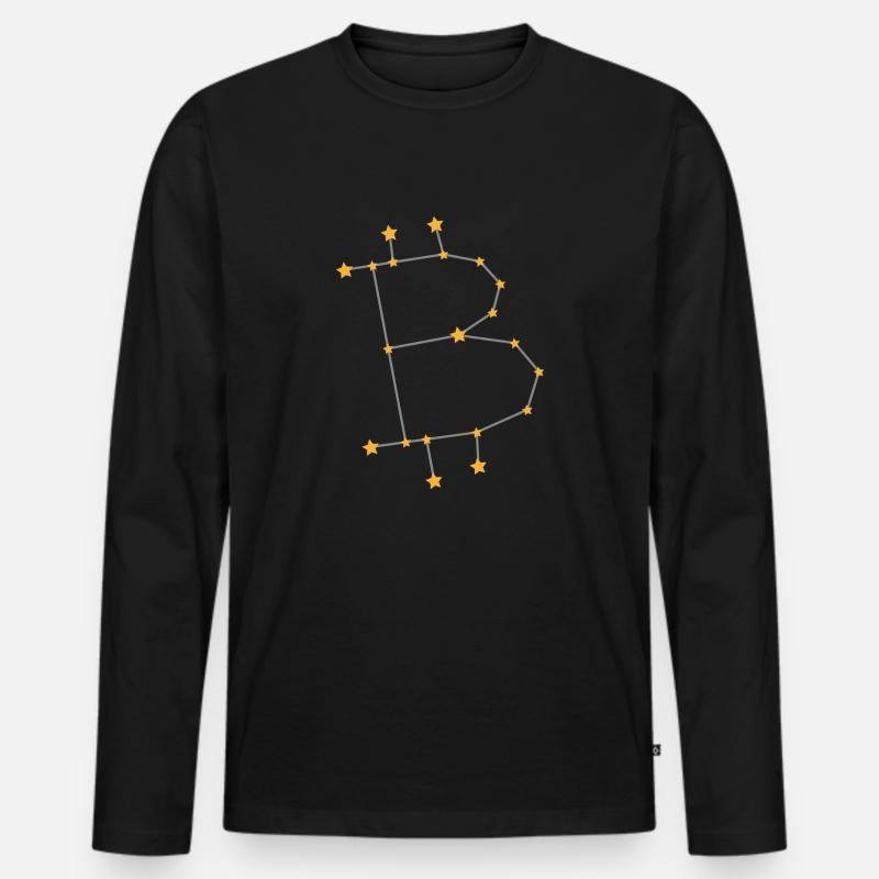 Sternzeichen Bitcoin BTC Gold - Männer Premium Bio Langarmshirt - Schwarz