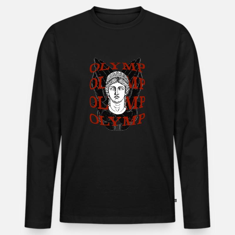 Olymp - Männer Premium Bio Langarmshirt - Schwarz