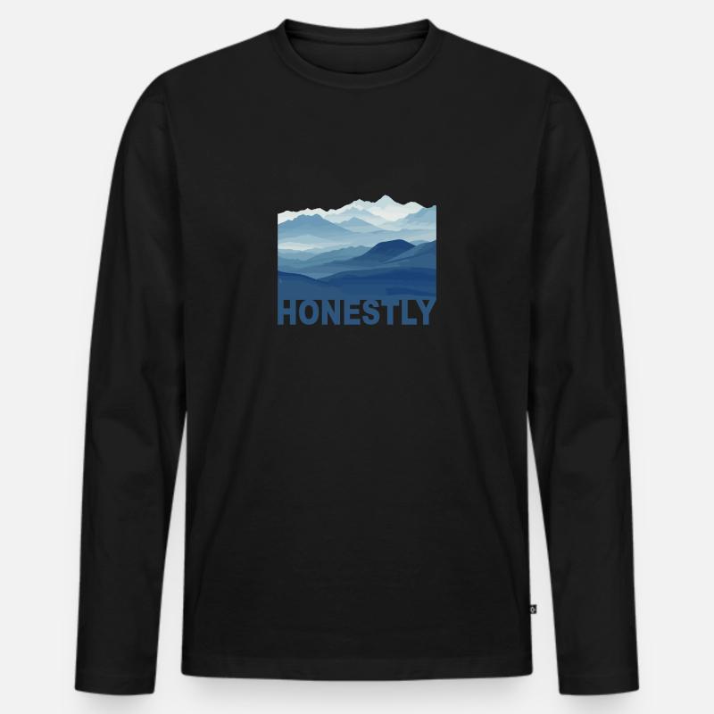 Mountain Honestly - Männer Premium Bio Langarmshirt - Schwarz