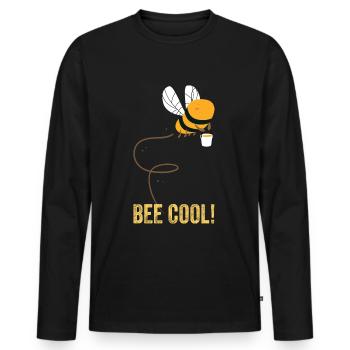 Bee Cool Plante insecte apiculture citations drôle - T-shirt manches longues Premium bio Homme - noir - Devant - Nico (187cm)
