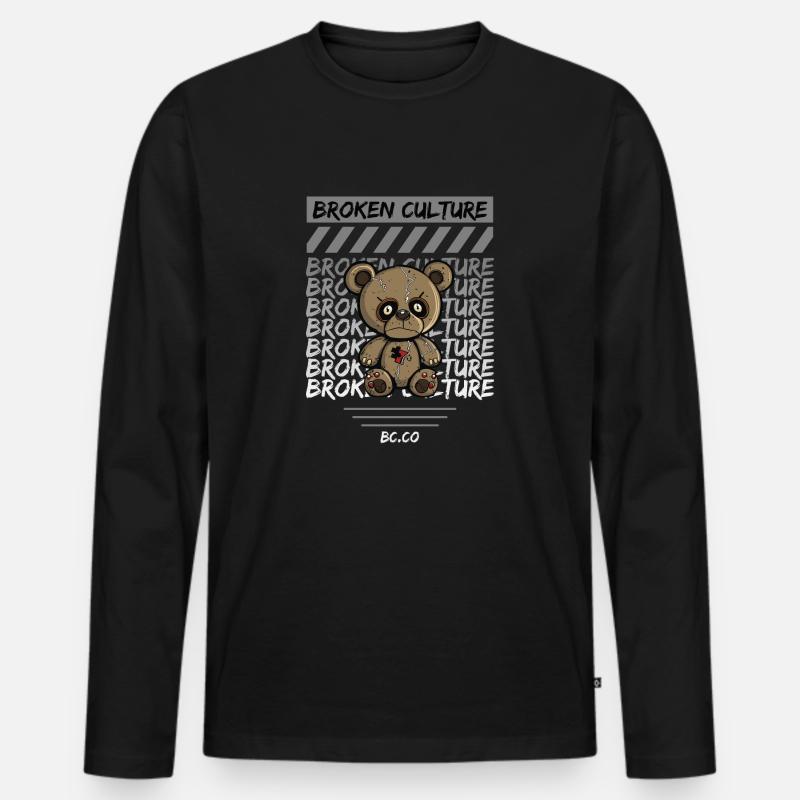 Broken Culture - Männer Premium Bio Langarmshirt - Schwarz
