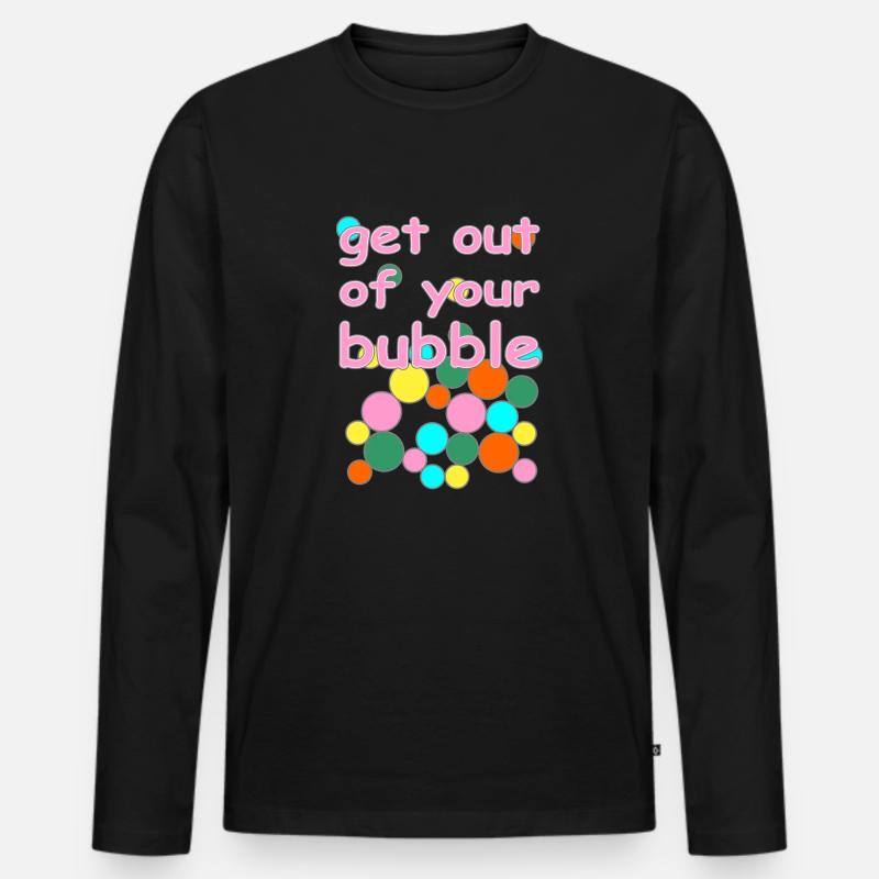 bubble englische Version - Männer Premium Bio Langarmshirt - Schwarz