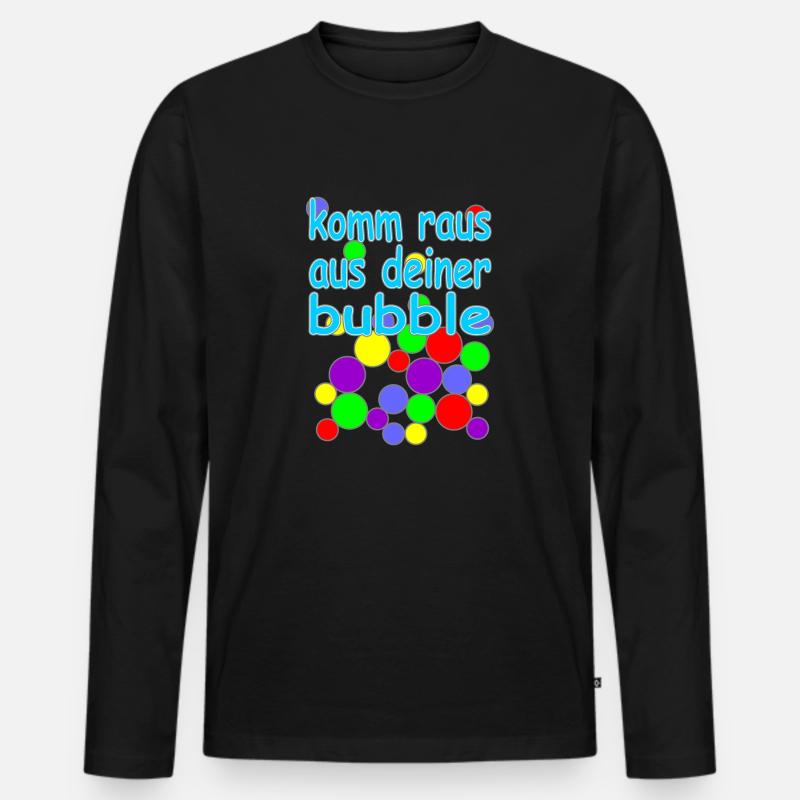 bubble deutsche Version Nr.2 - Männer Premium Bio Langarmshirt - Schwarz
