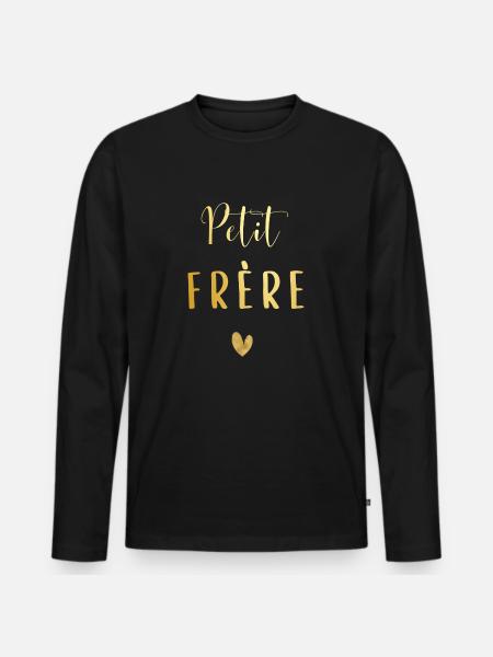Petit frère - T-shirt manches longues Premium bio Homme - noir