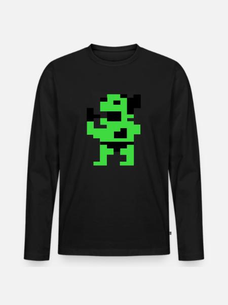 The Fat Green (Pix) - Men's Premium Organic Long Sleeve Shirt - black