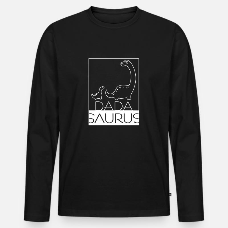 Dadasaurus - Männer Premium Bio Langarmshirt - Schwarz